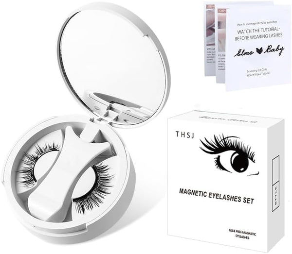 Magnetic False Eyelashes - Natural Look, No Glue Needed, Integrated Box Design, with Applicator Magnetic Mascara